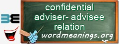 WordMeaning blackboard for confidential adviser-advisee relation